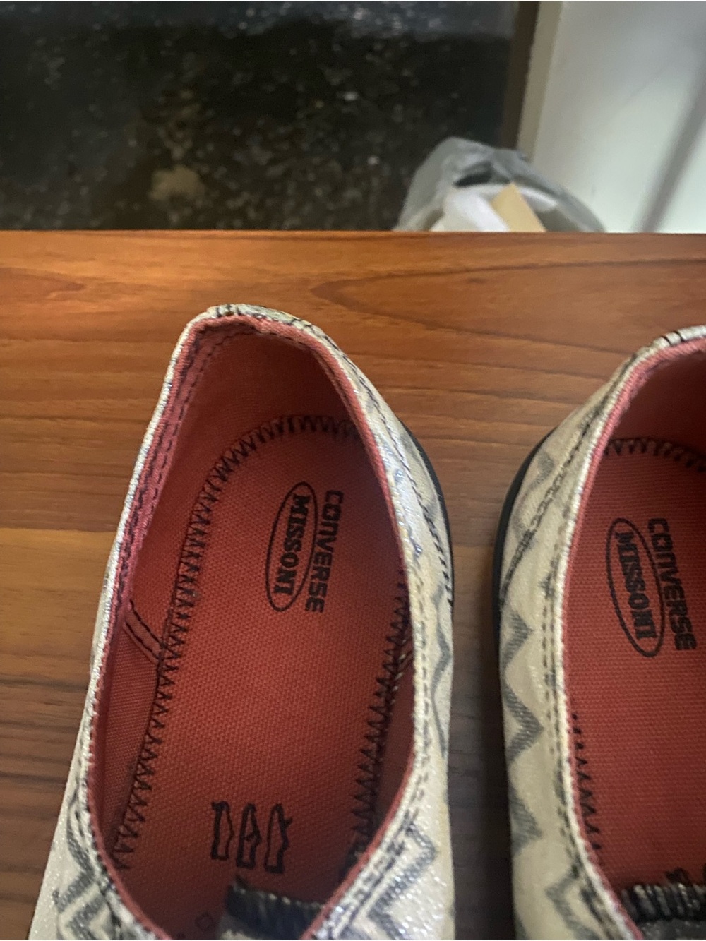 Converse Slip-On Sneakers in Cream Pattern